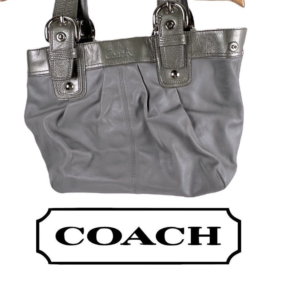 Coach Gray Leather Tote Bag